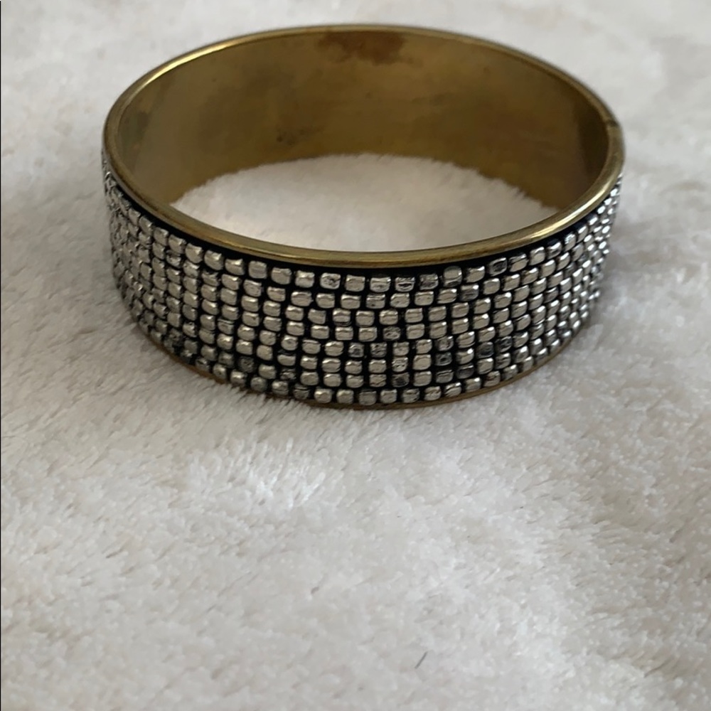 Gold and silver slip on bracelet